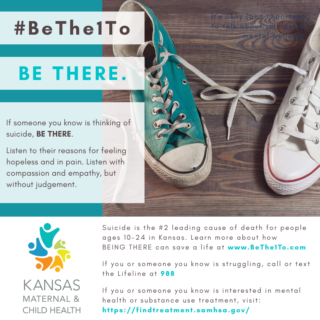 Be there graphic - teal and white